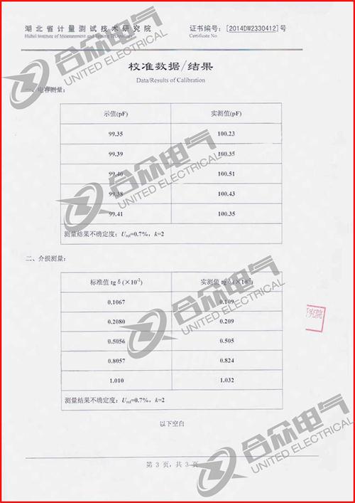 絕緣油介損測試儀證書